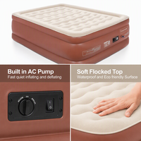 Matelas Gonflable Floqué Grand Format avec Pompe Intégrée, Tissu PVC Floqué, Portable et Pliable pour la Maison, le Camping et l'Extérieur (Vente en Gros)