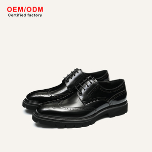 OEM Custom Men's Business Oxfords Lace-up Pointed Toe Comfort Laser Carving Waterproof Breathable Anti-Slip Formal <b>Shoes</b> - Product Image 2