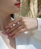 Bague en argent sterling S925 avec moissanite 2 carats, trois pierres rondes taille brillant, six griffes, bijoux pour femme