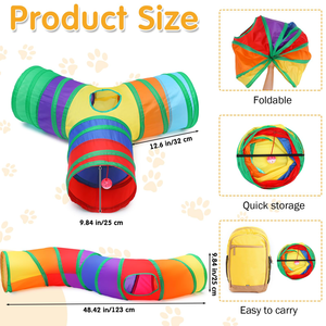 Interactive Cat Toy Set Kitten Toys Pack Tunnel Cat Feather Teaser Wand Toy Fluffy Mouse Crinkle Balls Many Free Combination - Product Image 4