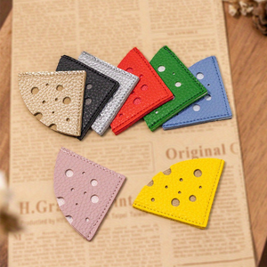 Colorful Book Page Corner Protector Cheese Shaped PU Leather Bookmark Page Holder Cute Book Markers for Readers