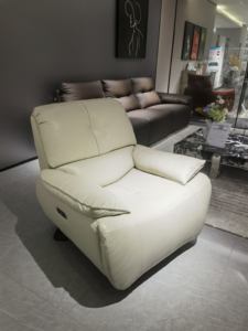 Sillón Reclinable Eléctrico Moderno de Gravedad Cero con un Solo Asiento, Giratorio, de Cuero, Color Blanco, con Puerto USB - Product Image 2