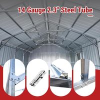 Bâtiment préfabriqué en acier, abri de stockage extérieur en métal avec porte latérale, abri pour voiture, camping-car, tracteur, équipement, atelier, entrepôt