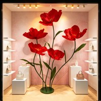 Grandes fleurs de coquelicot artificielles géantes en papier, décoratives, faites à la main, pour fête d'anniversaire, jardin, bureau, maison, mariage