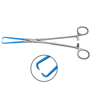 Schroeder-Pinzas uterinas rectas, punta redondeada de 25cm con revestimiento azul para Cervix, instrumentos quirúrgicos de uterino y ginecológicos - Product Image 2