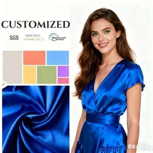 Tissu en satin de couleur unie 100% polyester mat brillant pour robe - Product Image 1