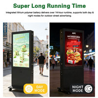 Affichage numérique extérieur de 55 pouces entièrement laminé IP66, monté sur pied, double face, alimenté par batterie, écran LCD autoportant