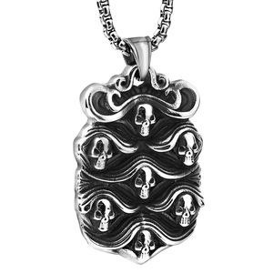 Collar de Acero Inoxidable con Colgante de Calavera Fantasma de 30mm, Diseño Geométrico Unisex para Fiesta - Product Image 1