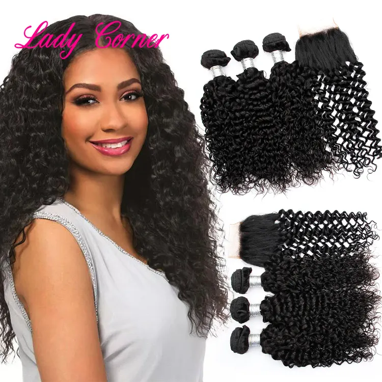 Vente en gros 100% tissage de cheveux humains bouclés Jurry, tissage de cheveux vierges bouclés cambodgiens bruts alignés sur les cuticules pour les femmes noires