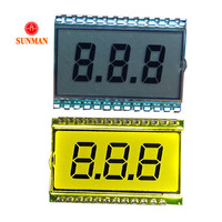 Panel LCD monokrom segmen 3 1/2 digit 3.5 inci, layar kaca LCD TN