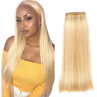 Cheveux brésiliens lisses et soyeux, double trame, naturels Remy, blond miel, couleur plus foncée uniquement 613 6 #   8 #   Lots de tissus tissés