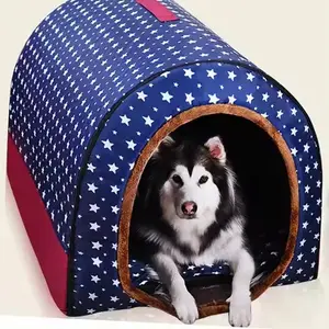 Pet Beds Multifunction House Shape Foldable Dog Bed