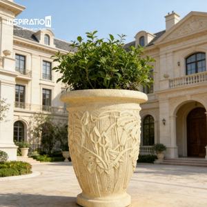 Jardinière en <span class=keywords><strong>pierre</strong></span> artificielle personnalisée, pot de jardin européen pour propriété coloniale, jardinière de patio en <span class=keywords><strong>pierre</strong></span> synthétique - Product Image 1