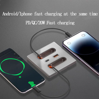 Prise murale USB 86 Type 20W à charge rapide, panneau en verre trempé, protection IP22, compatible Android/Apple, 2 prises Type-C