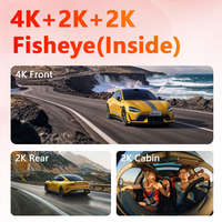 Caméra embarquée 4K à 3 objectifs Fisheye avec GPS, Wi-Fi 5G, surveillance de stationnement IA, vision nocturne supérieure et enregistreur vidéo