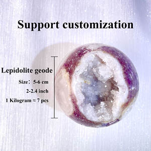 คริสตัลไมก้าสีม่วงทรงกลมขนาดเล็ก lepidolite ธรรมชาติสำหรับเป็นของขวัญ - Product Image 2