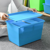 Caixa de Armazenamento Plástica Grande Empilhável, Impermeável e Durável, Capacidade de 20-35L, Design Moderno para Armazenamento de Brinquedos e Livros no Escritório