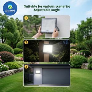 Fari LED Solari ad Alta Luminosità IP65 con <span class=keywords><strong>Corpo</strong></span> in Ferro, Garanzia di 5 Anni per Uso in Giardino/Cortile, Multi-Potenza e Controllo Remoto - Product Image 3