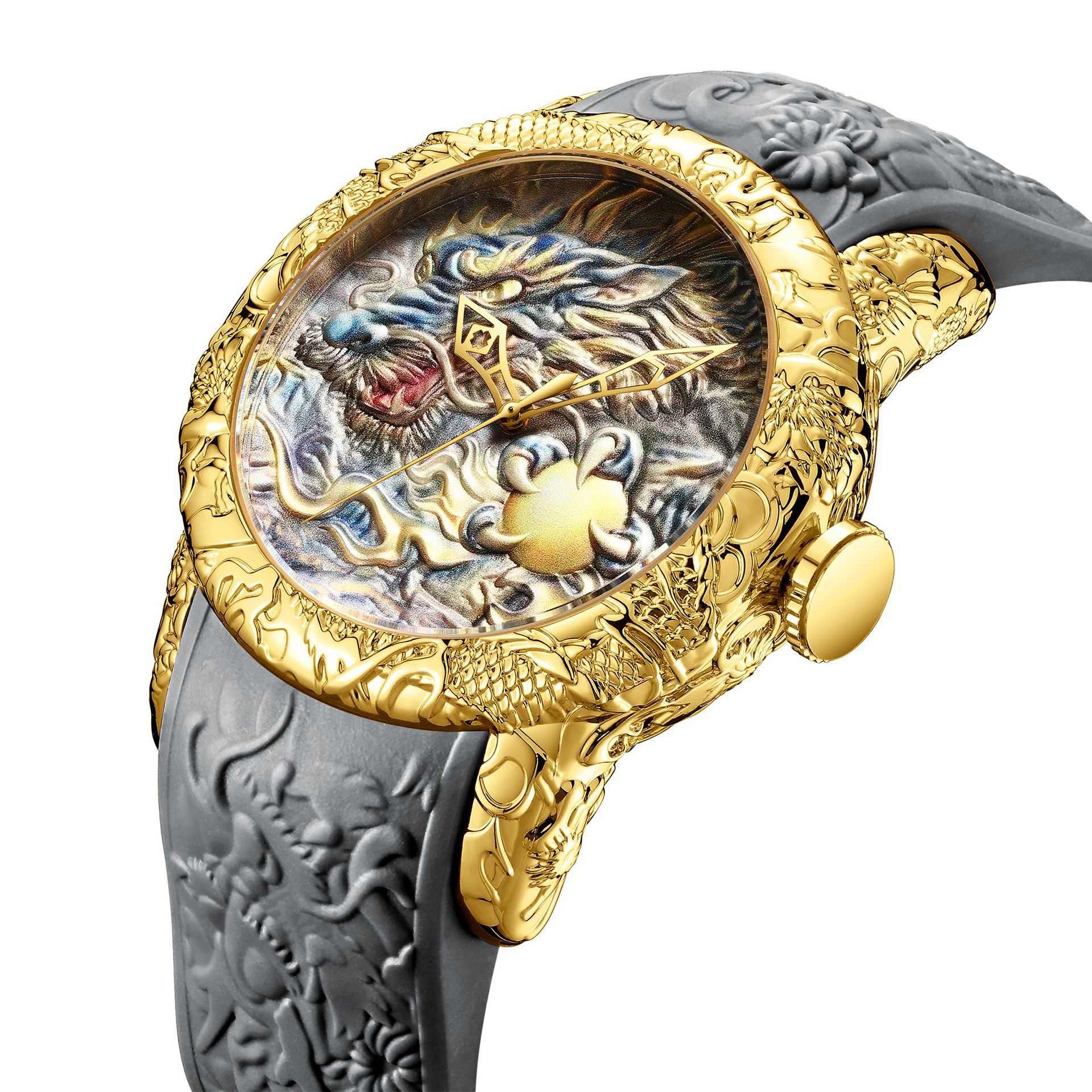 Reloj de pulsera de cuarzo con diamantes de dragón para hombre, cronógrafo de negocios, marca de lujo, venta al por mayor