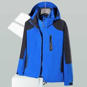 Veste coupe-vent 3 en 1 pour homme, avec doublure en polaire, pour l'automne et l'hiver, vêtements de travail personnalisables avec impression de logo - Product Image 3