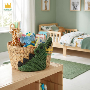 <b>Cheap</b> Price Natural Handmade Water Hyacinth Crocodile Shaped Kid Storage <b>Basket</b> Made from Child-Safe Materials - Product Image 3