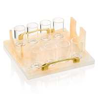 Ensemble de supports à vin et coupes en résine Judaica personnalisés pour Waterdale, Purim, Pessa'h, Shabbat, Rosh Hashanah, cadeau pour hôtesse