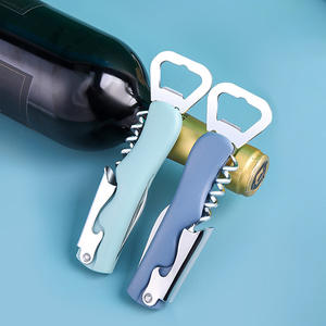 Promotie Wijnflesopener Sleutelhanger Multifunctionele Bierflesopener Lederen Roestvrijstalen Flesopener - Product Image 1