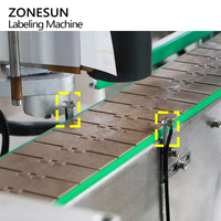 Machine d'étiquetage automatique ZOENSUN ZS-TB501 pour bouteilles plates carrées, autocollants adhésifs, parfums, shampooings, assaisonnements, coins et côtés des bouteilles