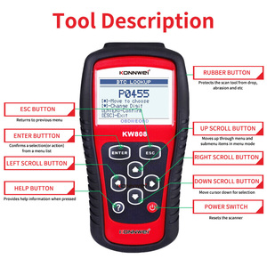 <span class=keywords><strong>Konnwei</strong></span>-<span class=keywords><strong>KW808</strong></span> lecteur de Code de voiture, outil de diagnostic automatique automobile, scanner, version 2019 - Product Image 2