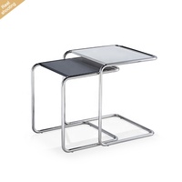Table d'appoint basse stratifiée à cadre en métal simple classique nordique Table d'appoint antidérapante pour salon