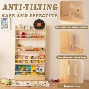 Space-Saving <b>Storage</b> Organizer Wall Mount Bookshelf <b>for</b> Bedroom Wooden Behind The Door Bookshelf <b>For</b> Bedroom Living Room School - Product Image 4