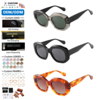 Nouvelles Lunettes de Soleil de Luxe Octogonales Irrégulières en Acétate de Haute Qualité, Protection UV400, Logo Personnalisé, pour Femmes et Hommes 2026