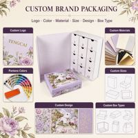 Boîte cadeau personnalisée à motif floral avec douze compartiments, illustration de lapin, pour cadeaux de mariage, OEM, vente en gros, marque privée