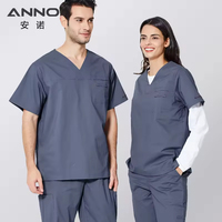 Anno Man Work Wear Gris Uniformes hospitaliers extensibles dans les deux sens Scrubs médicaux