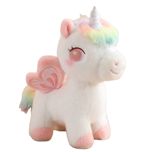 Bán buôn dễ thương phim hoạt hình <span class=keywords><strong>Unicorn</strong></span> đồ chơi sang trọng Unisex mềm bông nhồi bông bay ngựa động vật thêu kỹ thuật PP bông Điền - Product Image 1
