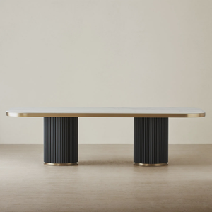 Table à <span class=keywords><strong>manger</strong></span> rectangulaire FERLY, Meubles de <span class=keywords><strong>salle</strong></span> à <span class=keywords><strong>manger</strong></span> rectangulaires, Table avec plateau en marbre - Product Image 2