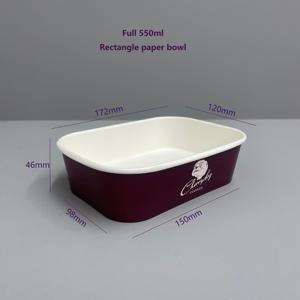 Nhà Máy Cung Cấp Dùng Một Lần Giấy Kraft Hình Chữ Nhật Dưới Salad Bát Ăn Trưa Hộp Nắp 500Ml 750Ml Nhà Hàng Thực Phẩm Nổi Bé Thực Phẩm - Product Image 6