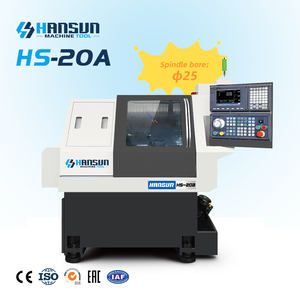 High Precision HS-20A Flat <b>Bed</b> Mini CNC Lathe Machine Auto Horizontal Gang Type <b>Single</b> Digital for Light Duty Metal Processing - Product Image 2