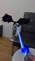 Lampe LED Dragon Flamme 3D Imprimée en Plastique, Thème Film/TV, Décoration de Bureau, Figurine de Collection, Cadeau – Nouveauté Tendance