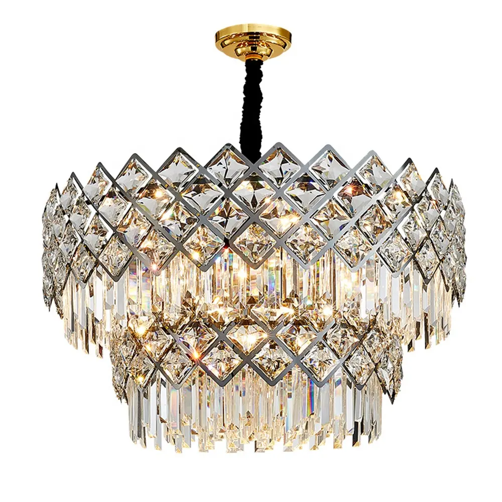 china products modern 8 lights gold modern chandeliers ceiling light led chandelier K9 crystal pendant lamp gold luxury lighting