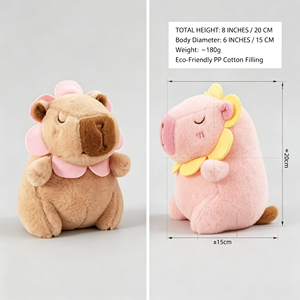 Peluche Capybara <span class=keywords><strong>Kawaii</strong></span> en Gros avec Col, Yeux Fermés, Texture Douillette et Moelleuse, Rembourrage en Coton Résistant – Cadeau d'<span class=keywords><strong>Anniversaire</strong></span> pour Enfants - Product Image 4