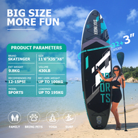 Planche de SUP gonflable Skatinger Recruit Agents Grey Sports 1,2 m x 3,35 m pour lacs, océans, plages et yoga