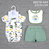 Vêtements d'été pour petites filles, ensembles de vêtements pour bébés, 4 pièces, imprimé animal/fleur, t-shirts décontractés à manches courtes pour 3-12 mois