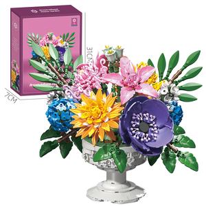 Flores Artificiales en Floración, Regalo para el Día de San Valentín, Flores en Miniatura, Ramo de Plantas, Juego de Construcción, Ladrillos de Juguete, Decoración del Hogar - Product Image 1