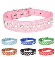 T2038 Colliers pour animaux de compagnie Rhinestones PU Leather Plain Weave Snake Pattern Metal Accessories Neck Rings Factory