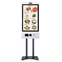 à commande automatique pour PC à écran tactile debout de 32 pouces, Kiosque interactif d'imprimante Android POS en libre-service