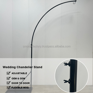 LEDA Outdoor Party Event <b>Backdrop</b> Hanging Cadelabra Chandelier <b>Stand</b> Black for Wedding - Product Image 3