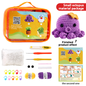 DIY Handmade Materials Pack Wool Crochet Kit for Beginner Knitting Cute Dolls Keychain Pendant - Product Image 2