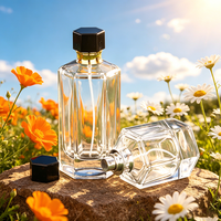 Botol Parfum Kaca Premium Artisan Isi Ulang Silinder Transparan Kosong Grosir 50ml 100ml dengan Tutup Semprot