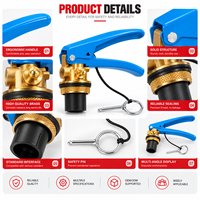 Vanne d'extincteur certifiée CE en laiton pour extincteurs CO2 sur roues, personnalisation OEM disponible